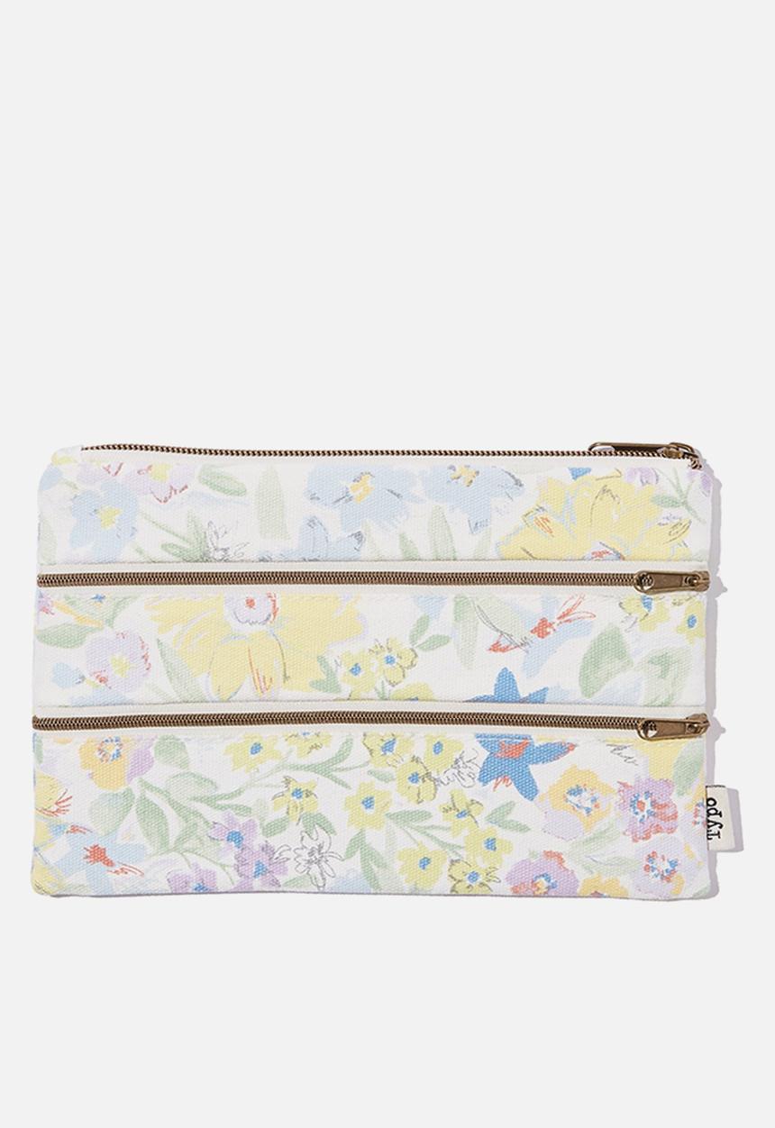 Typo - Double campus pencil case-handcrafted floral