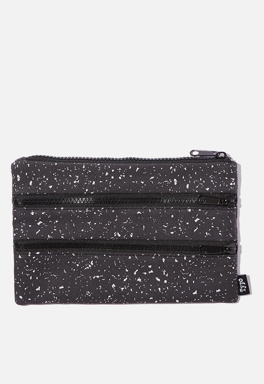 Typo - Double campus pencil case - mid terrazzo black