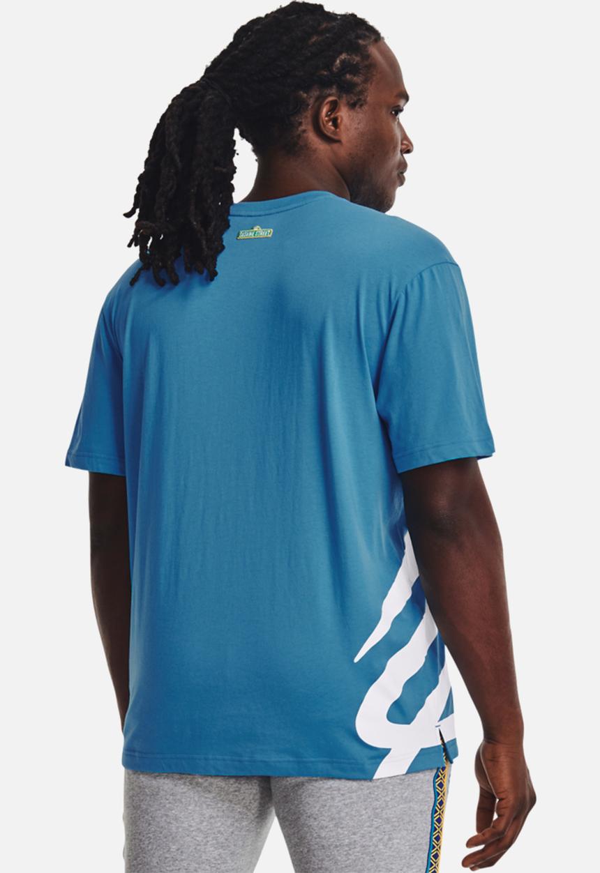 Under Armour - Curry X Sesame Street Hint of Cookie Tee- Mid-Blue