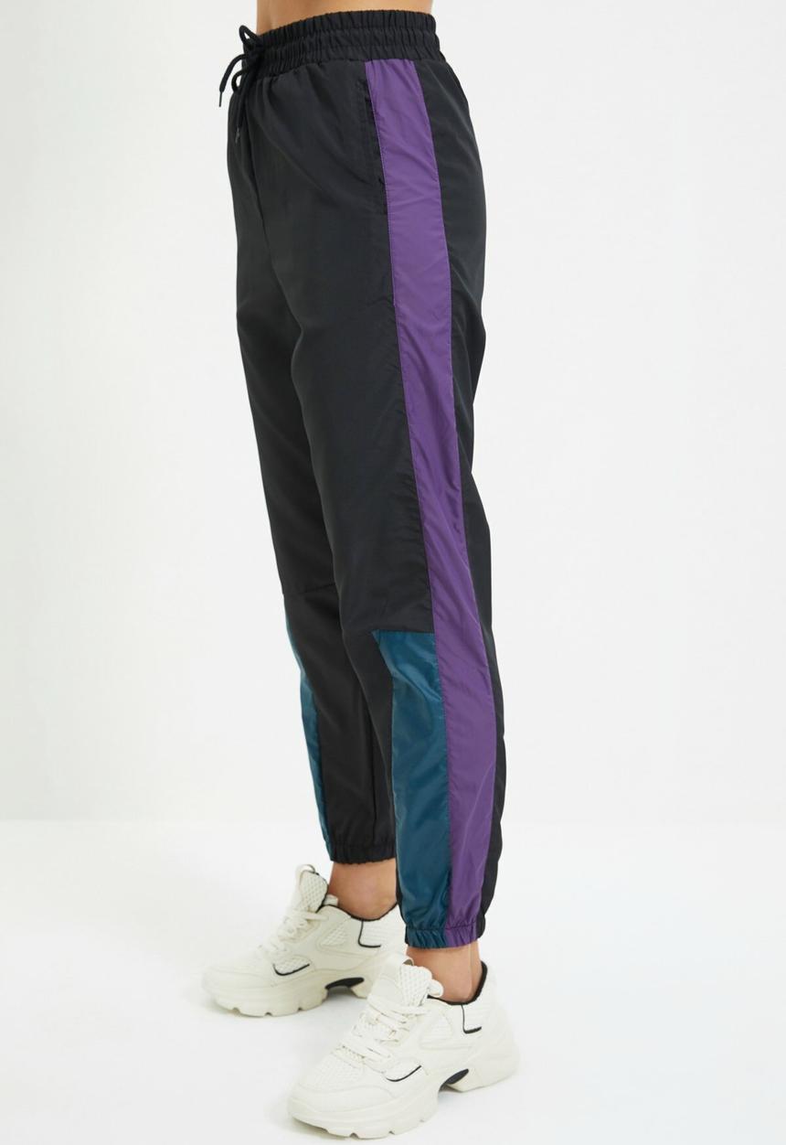Trendyol - Color block sports sweatpants - black