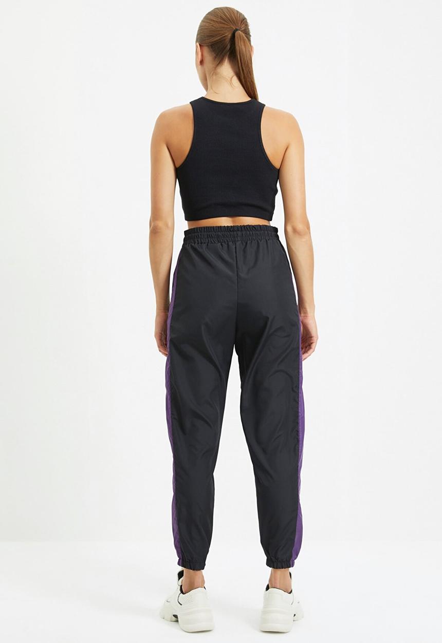 Trendyol - Color block sports sweatpants - black