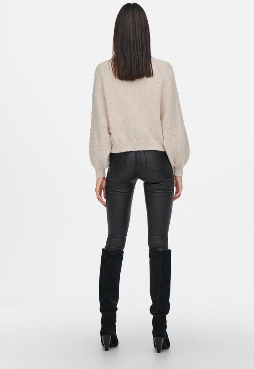 Jacqueline de Yong - Sigrid life long sleeve dot cardigan - cement