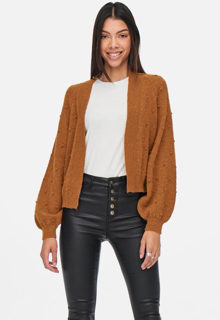 Jacqueline de Yong - Sigrid life long sleeve dot cardigan - tan