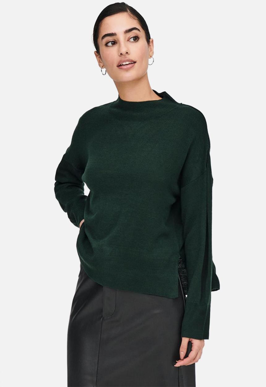 Jacqueline de Yong - Olla long sleeve high neck pullover - scarab
