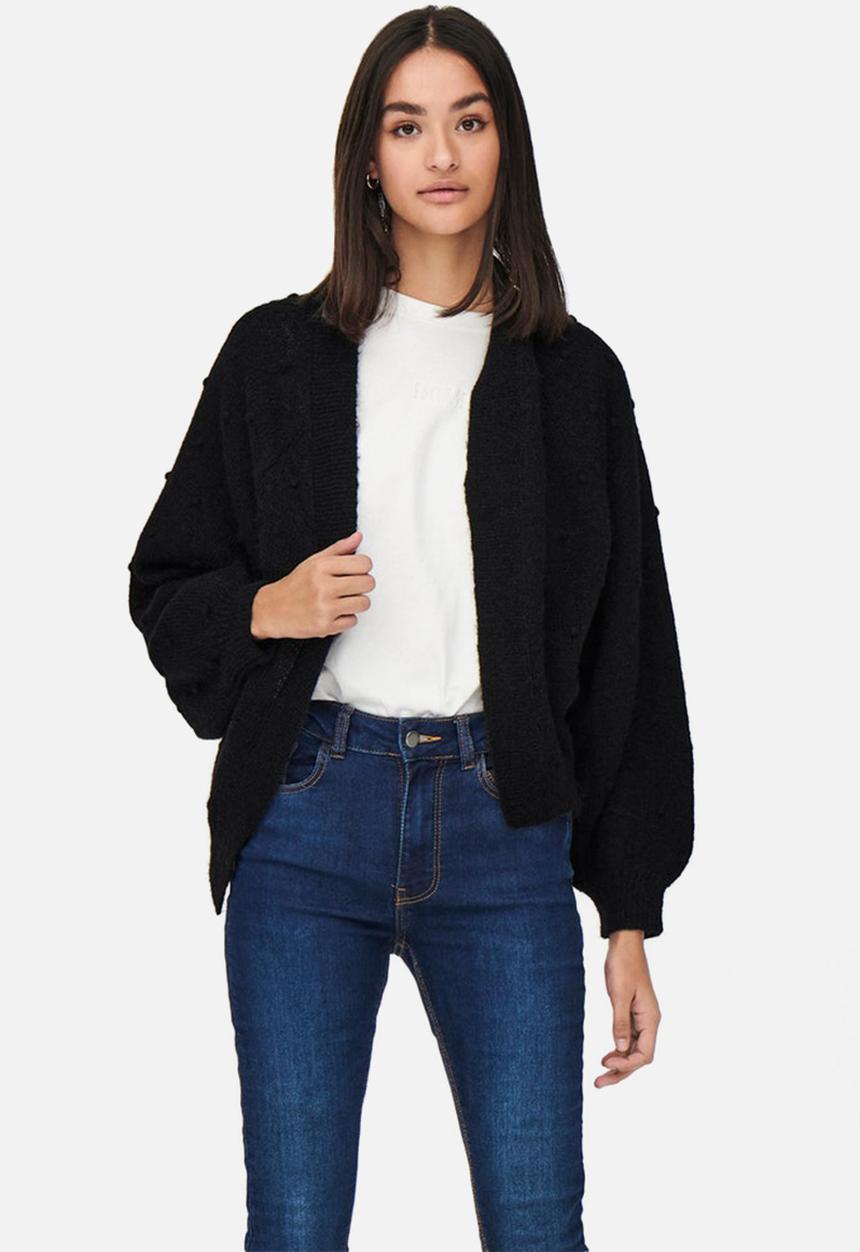 Jacqueline de Yong - Sigrid life long sleeve dot cardigan - black
