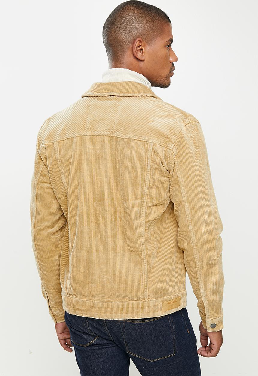 Only & Sons - Coin corduroy trucker jacket - incense