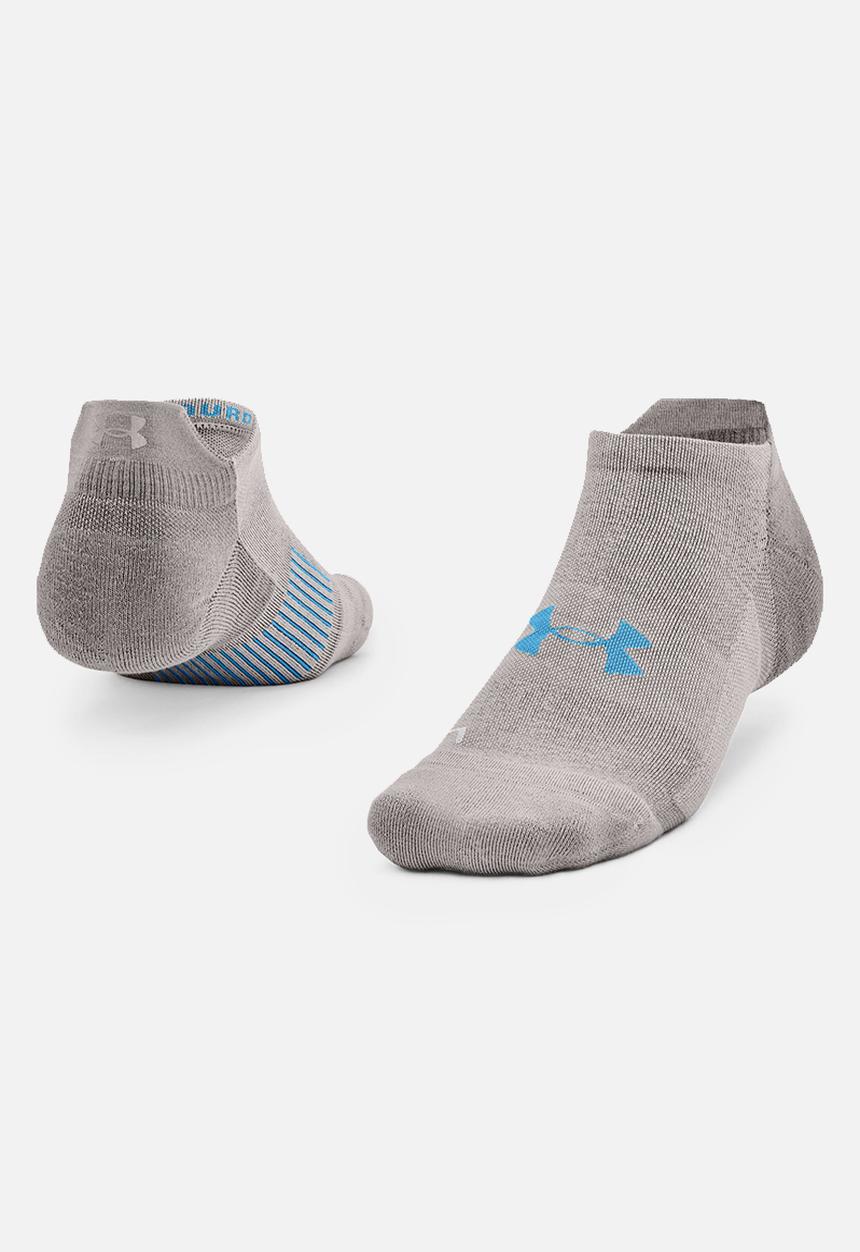 Under Armour - UA Armourdry Run no show sock  - grey-melange