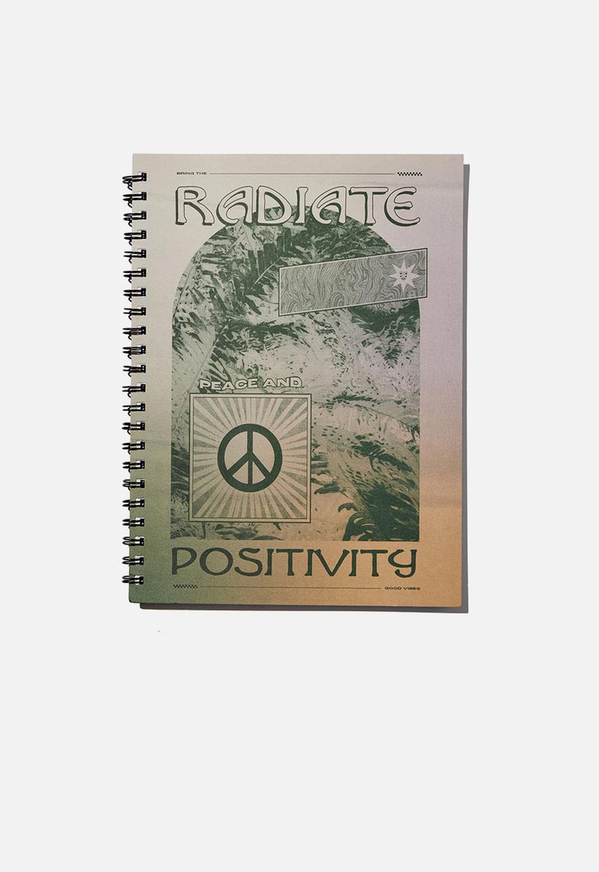 Typo - A4 campus notebook recycled-radiate peace and positivity solarised