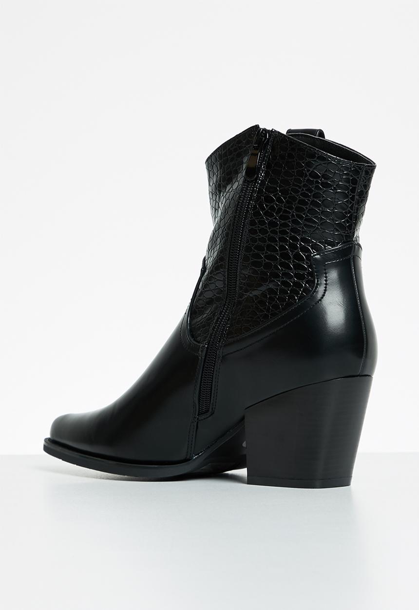 Plum - Philly western boot - black