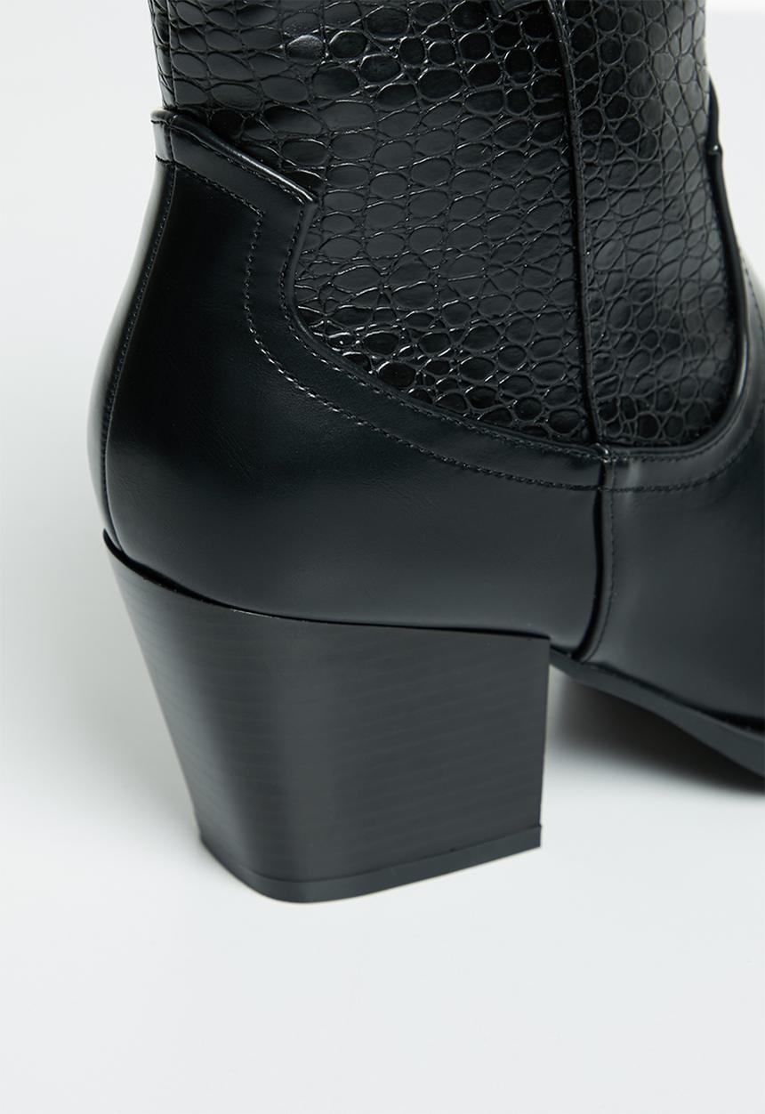Plum - Philly western boot - black