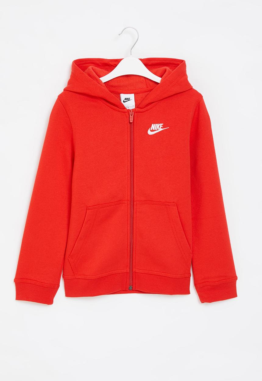 Nike - B nsw hoodie fz club - university red/white