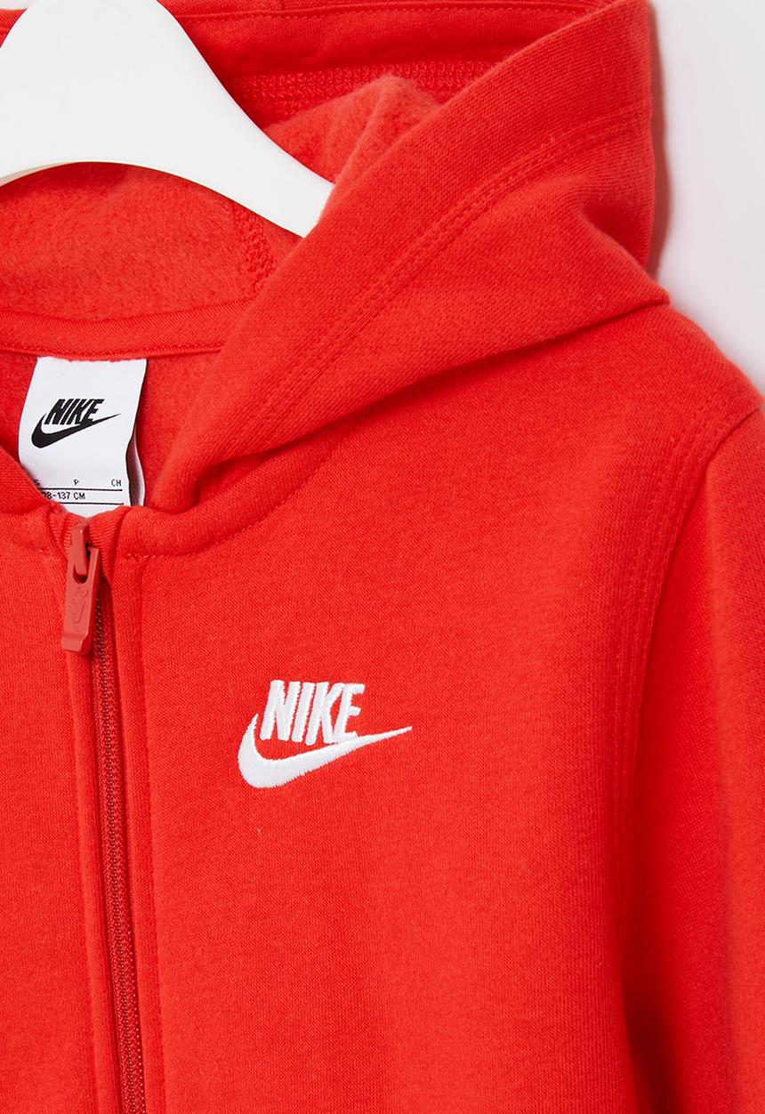 Nike - B nsw hoodie fz club - university red/white