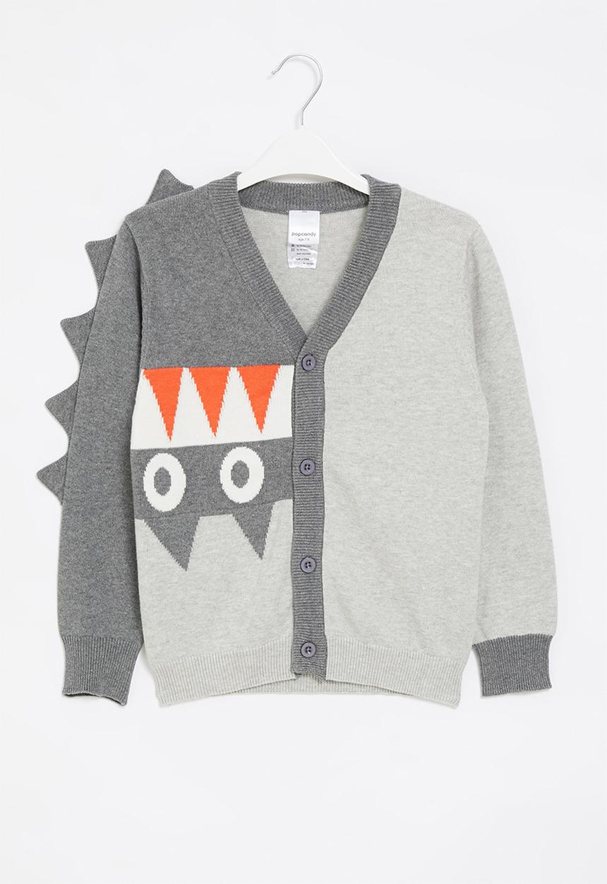 Pop Candy - Boys dino cardigan - grey