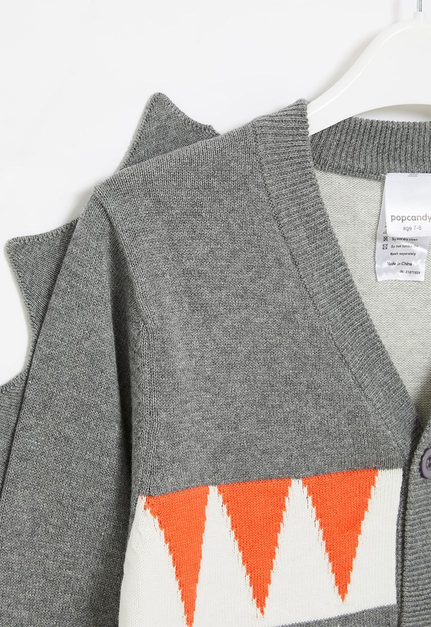 Pop Candy - Boys dino cardigan - grey