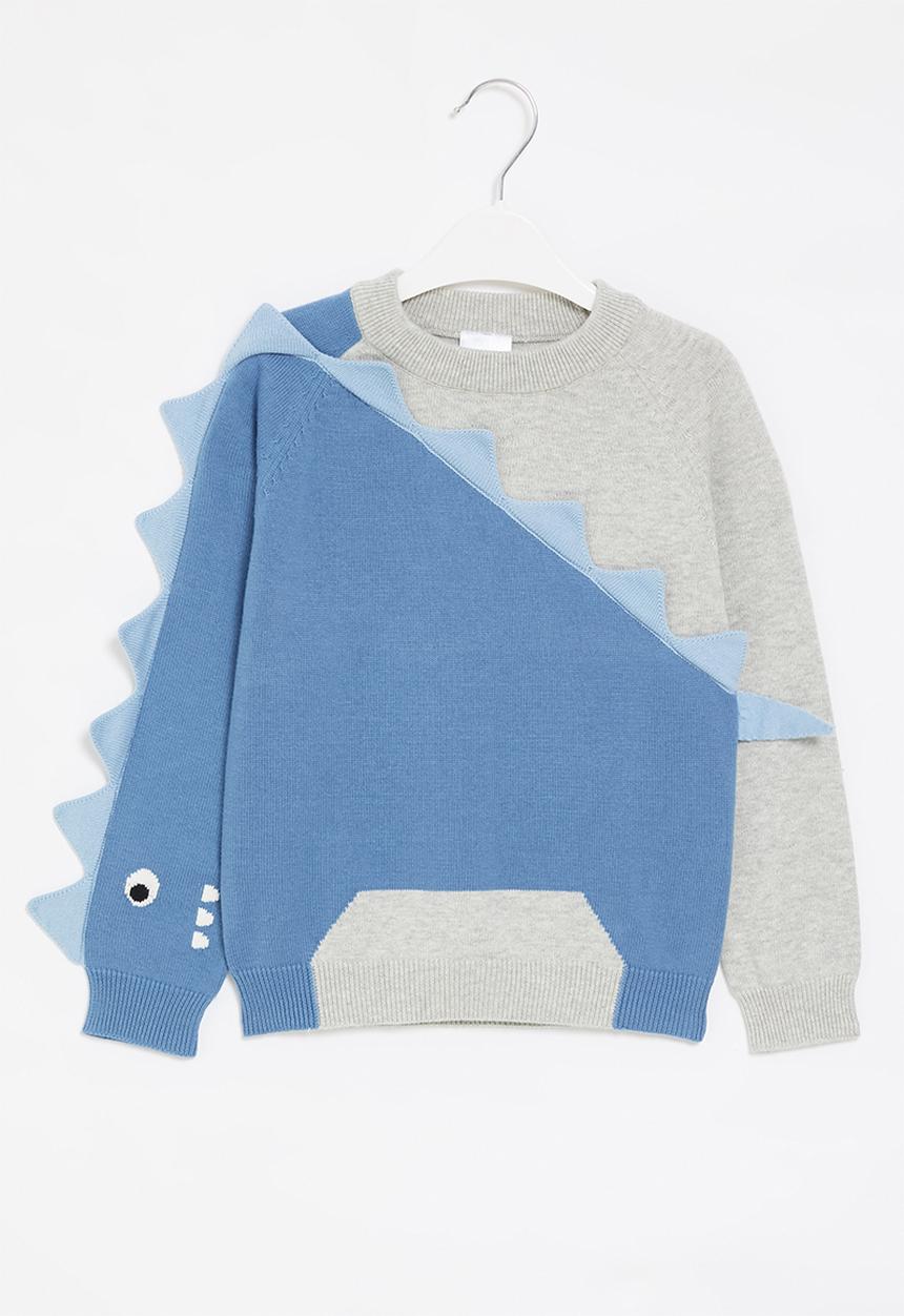 Pop Candy - Boys knitwear - grey & blue