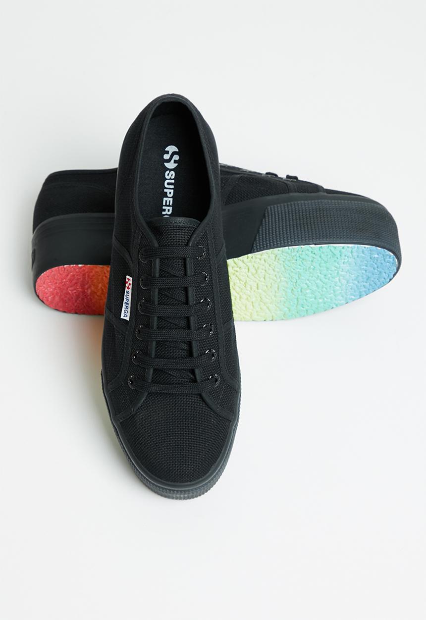 SUPERGA - 2790 shaded lettering - black rainbow