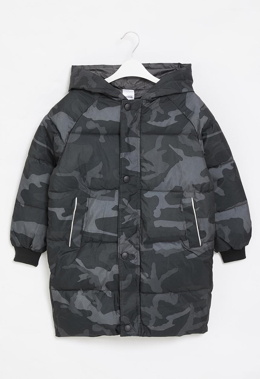 Pop Candy - Boys hooded midi puffer - multi