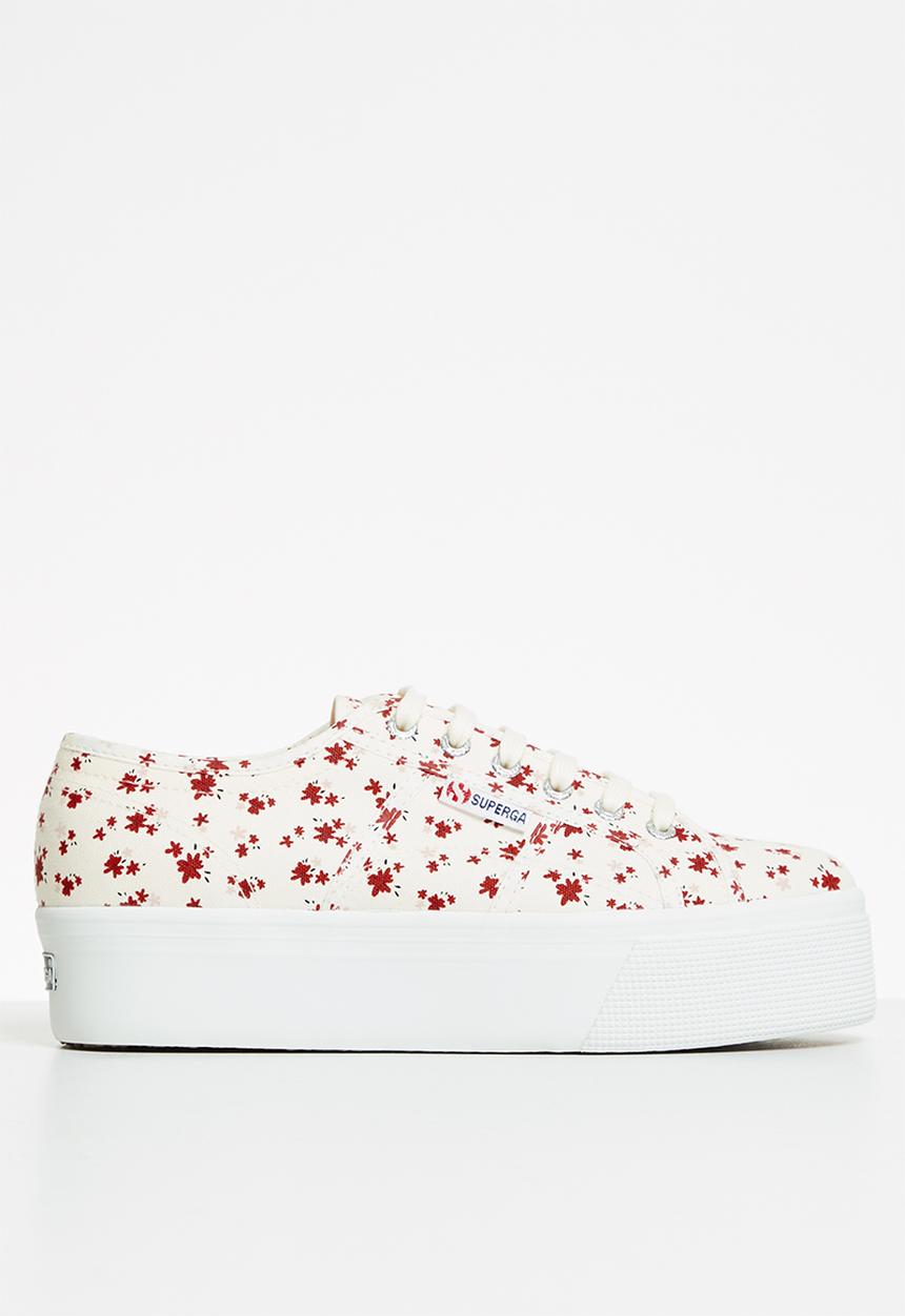 SUPERGA - 2790 printed platform - white avorio red