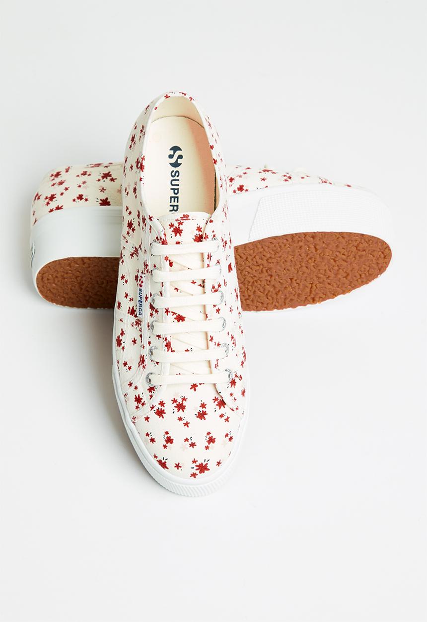 SUPERGA - 2790 printed platform - white avorio red
