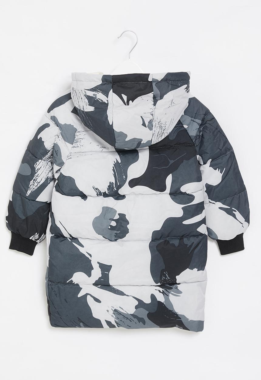 Pop Candy - Boys hooded midi puffer - multi