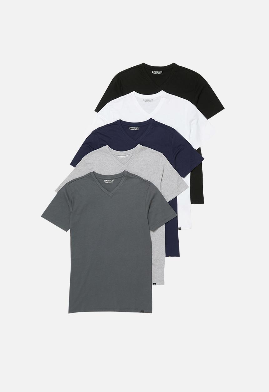 Superbalist - 5 Pack Dean vee neck tee - multi 
