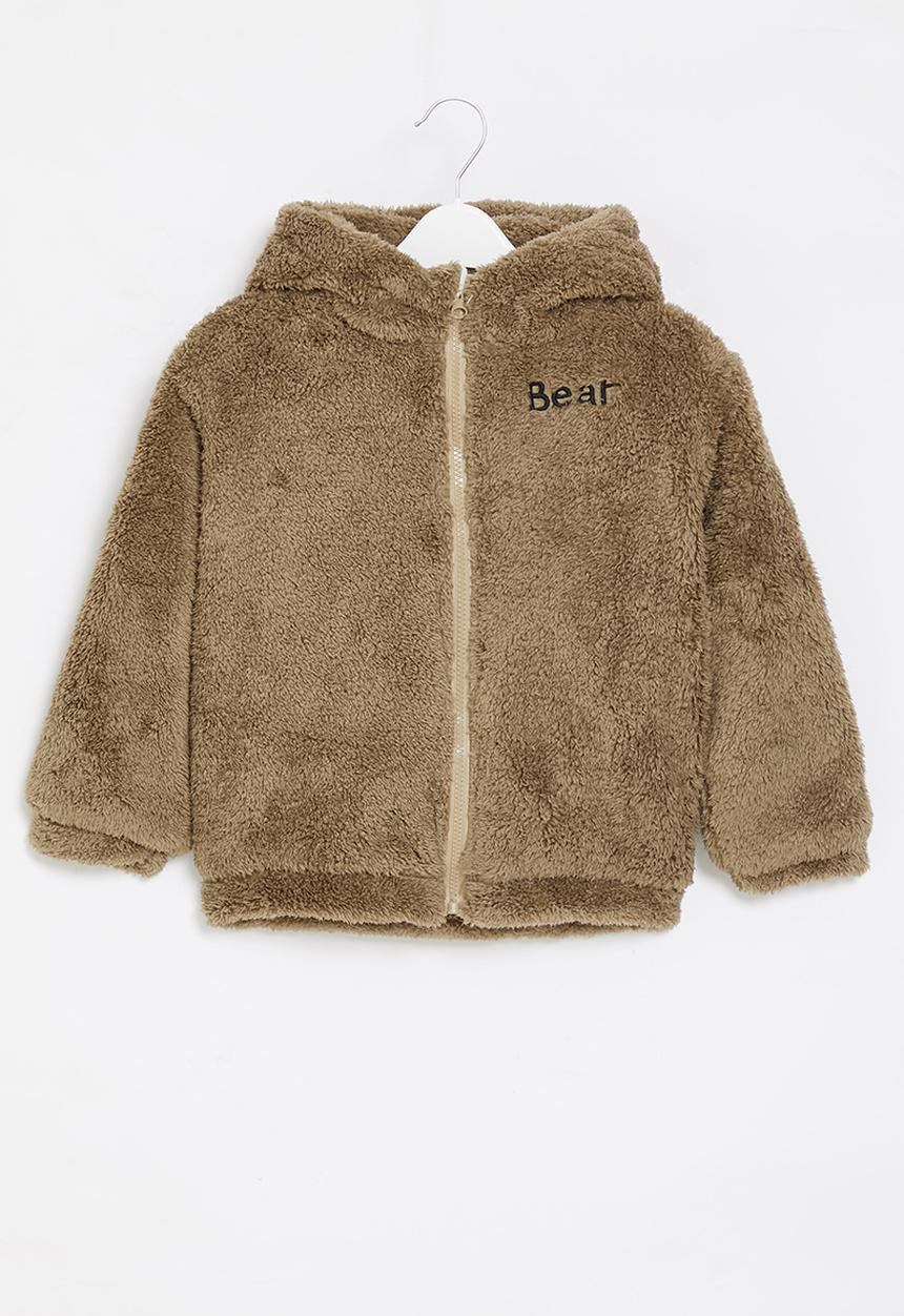 Pop Candy - Boys hooded jacket with ears - brown