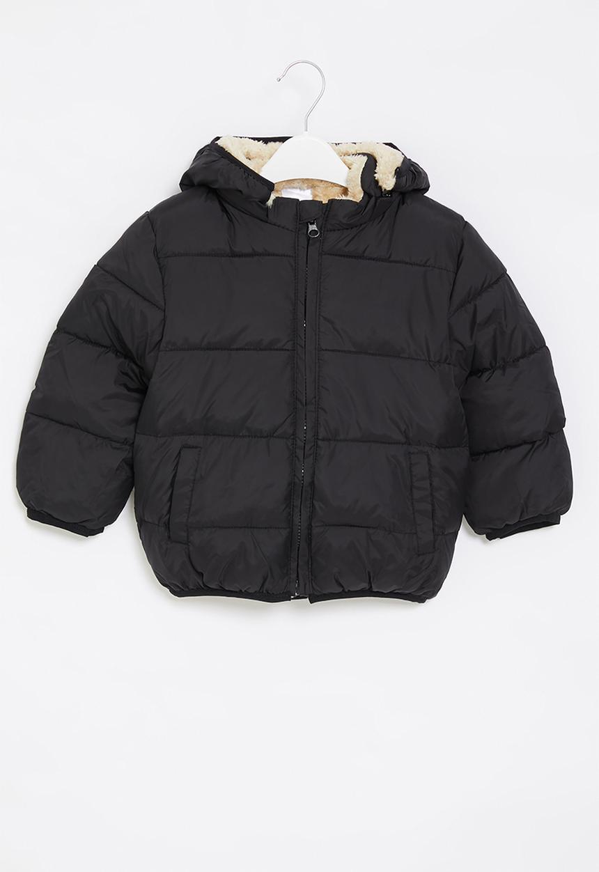 Pop Candy - Boys hooded puffer jacket - black
