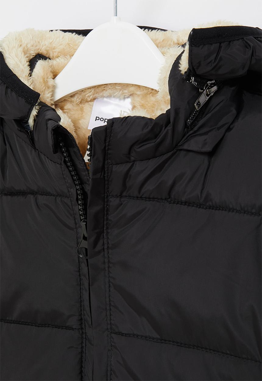 Pop Candy - Boys hooded puffer jacket - black