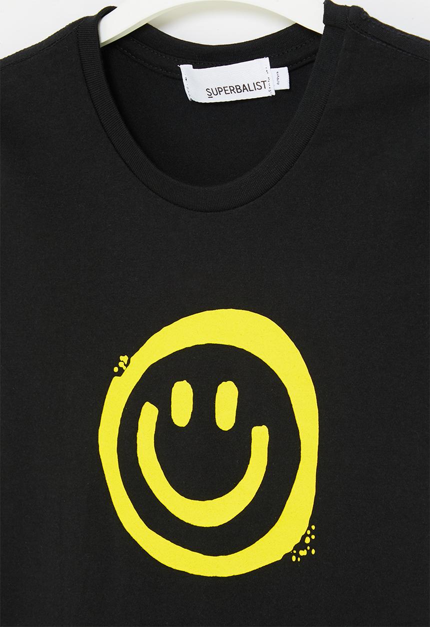Superbalist - Tween boys smiley graphic tee - black