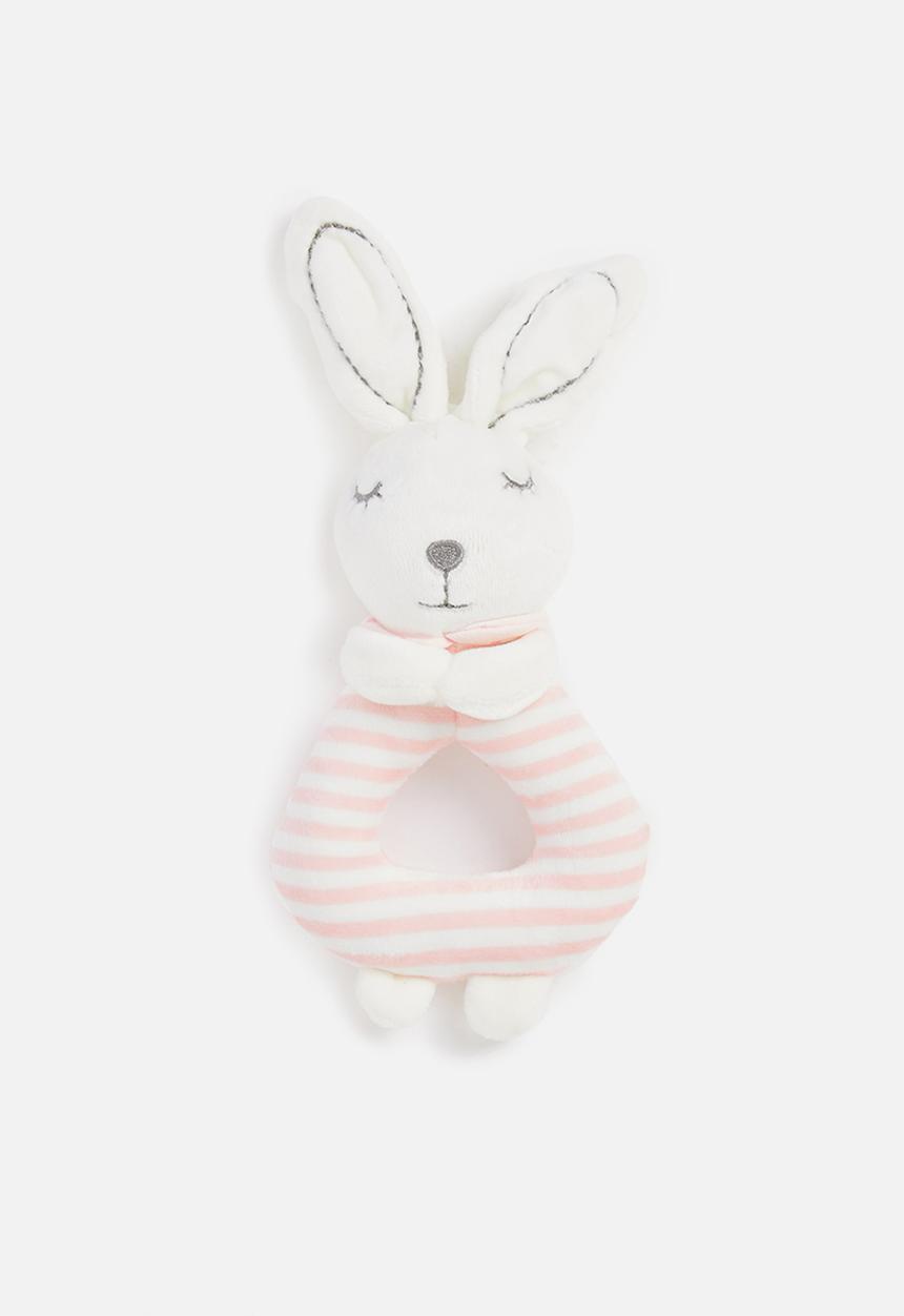 Pop Candy - Baby bunny soft toy - cream & pink
