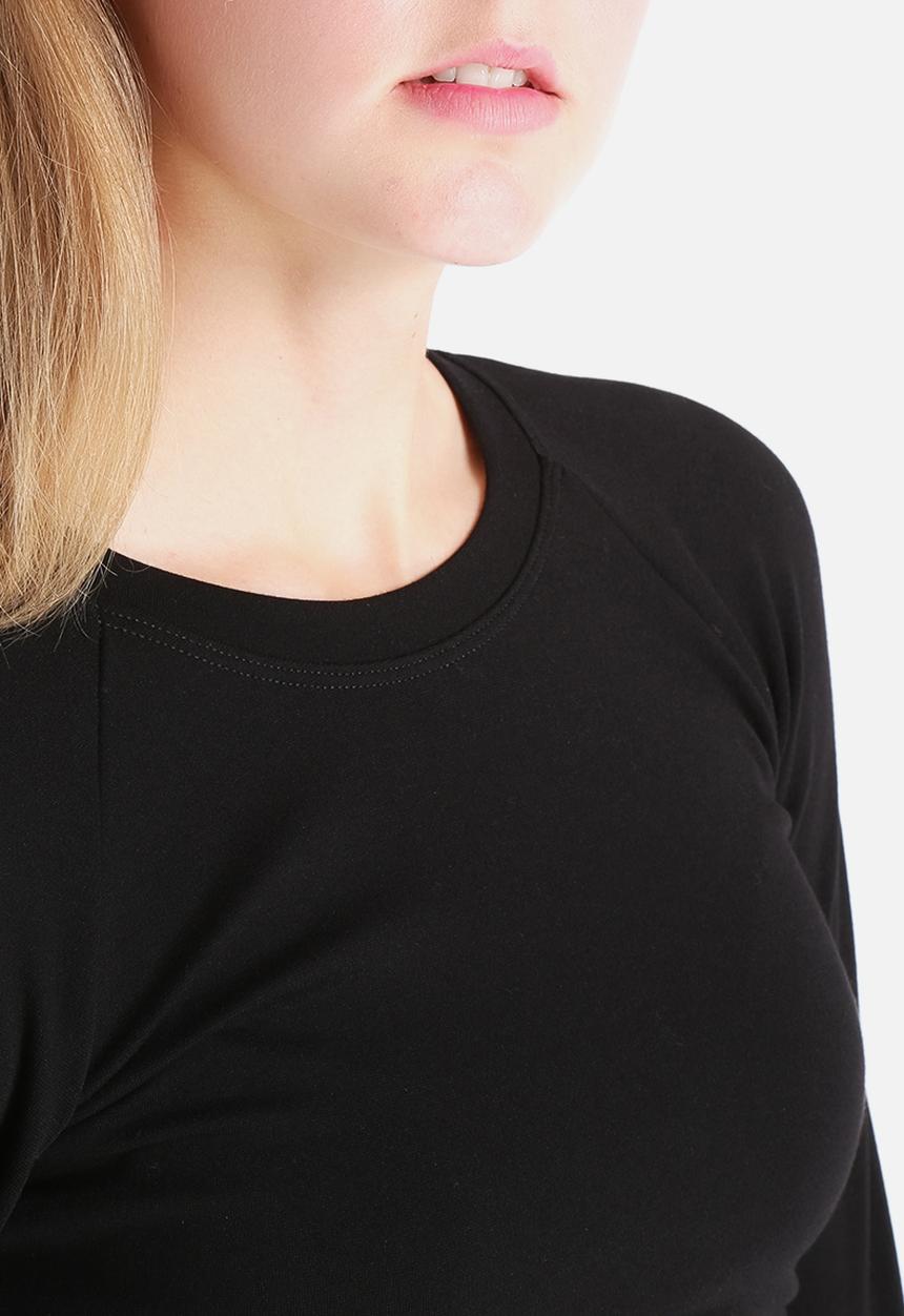 American Apparel - Solid Long Sleeve Crop Raglan Top