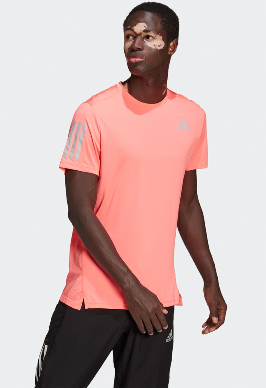 adidas Performance - OWN THE RUN TEE - acid red & reflective silver