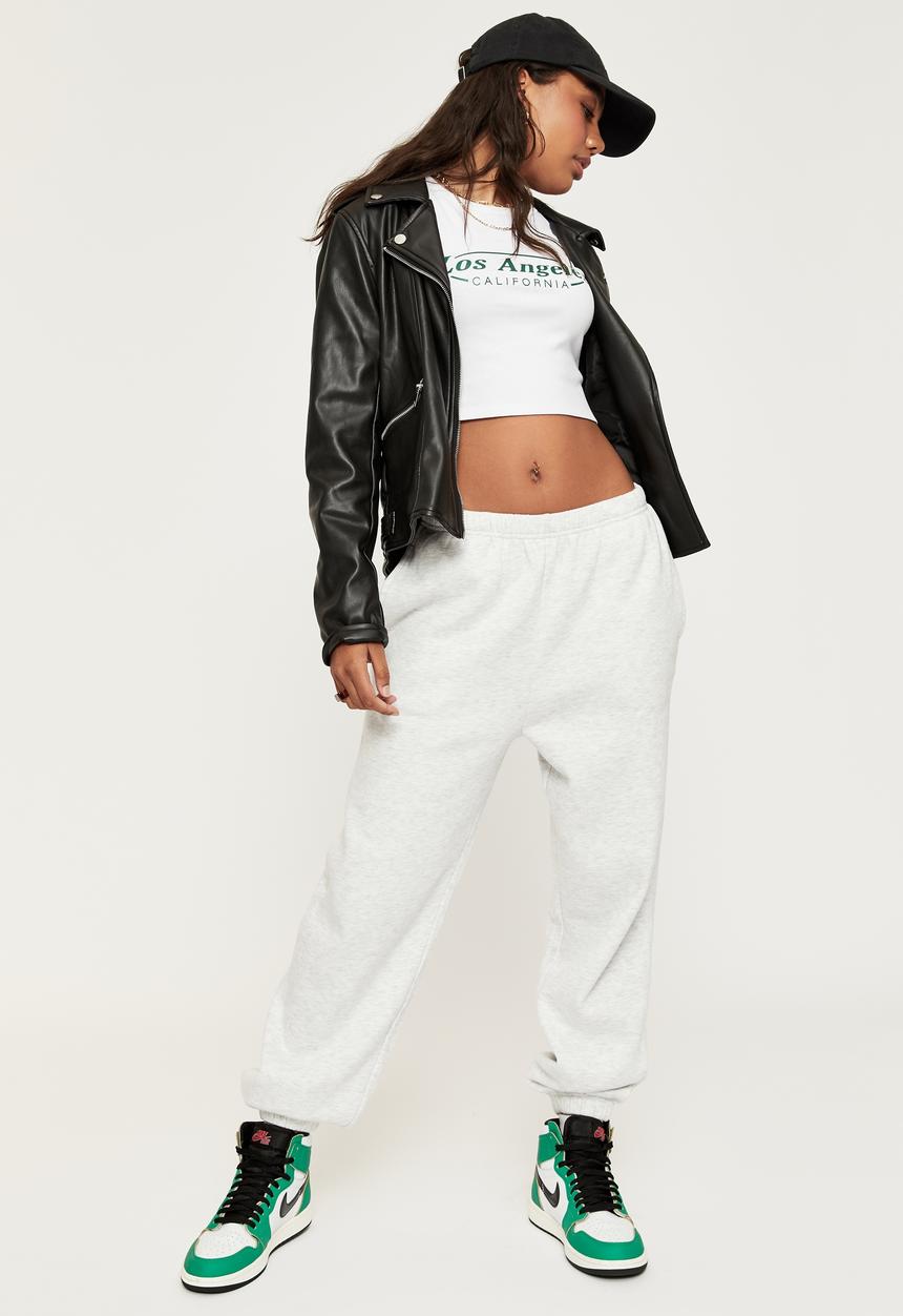 Supré  - 90s jogger track pant - light grey marle