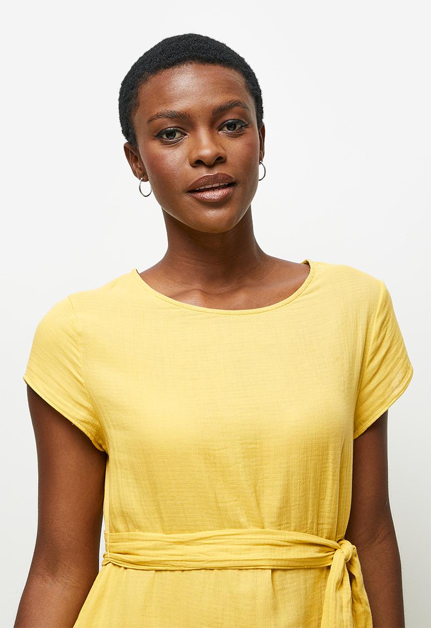 edit - Cotton pocket tunic dress - yellow