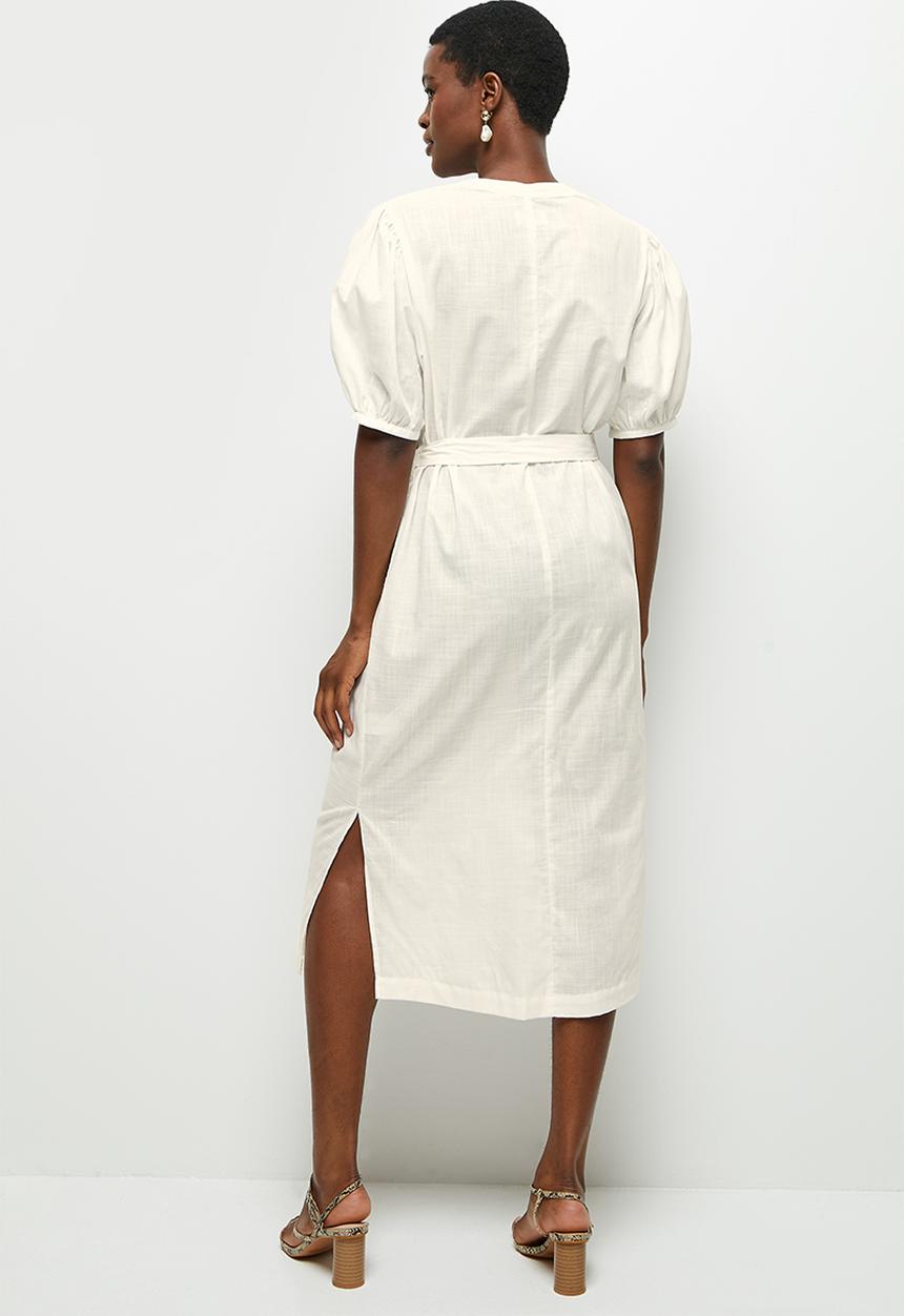 edit - Cotton pocket shirt dress - milk