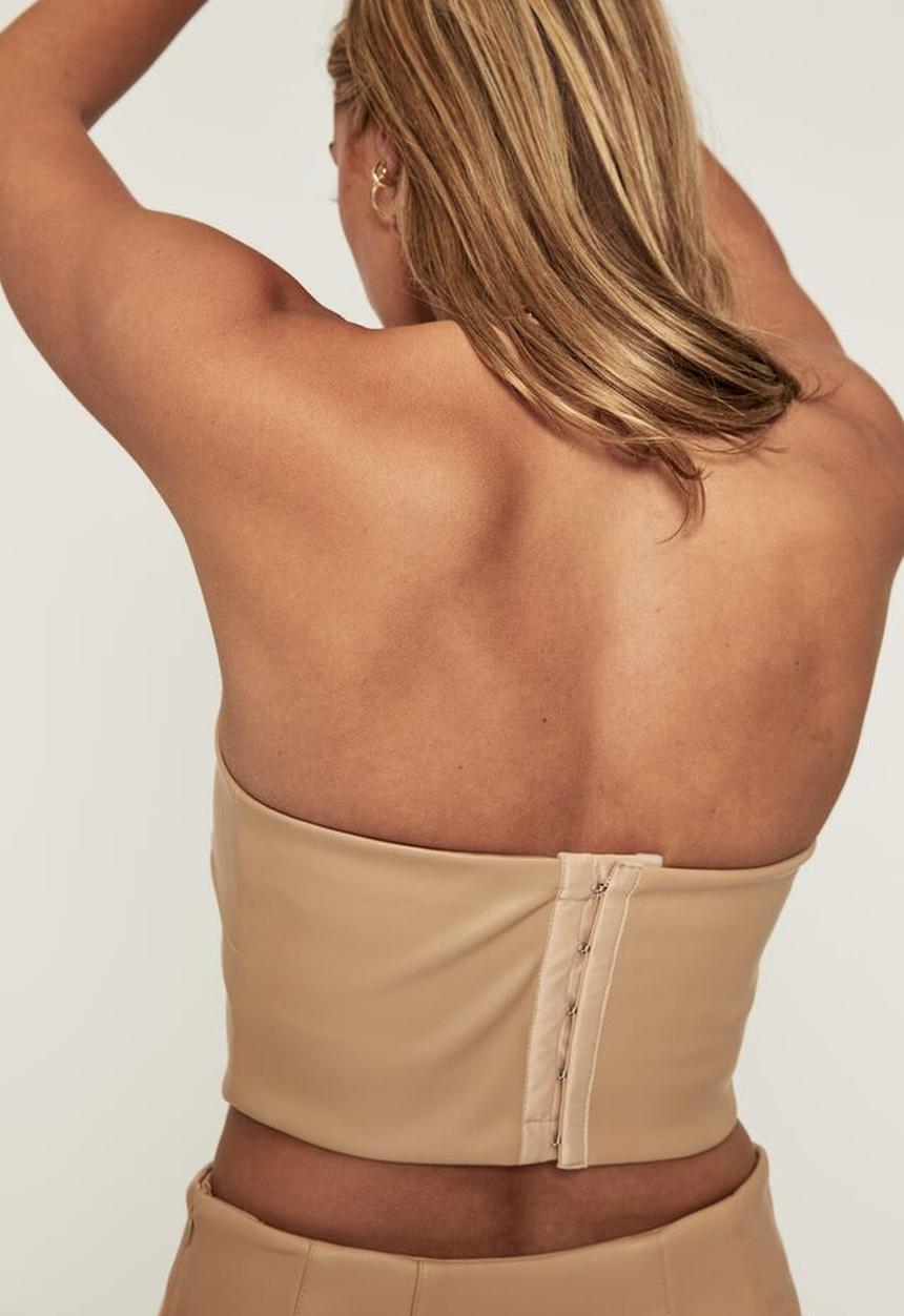 Supré  - Vegan leather corset - toast