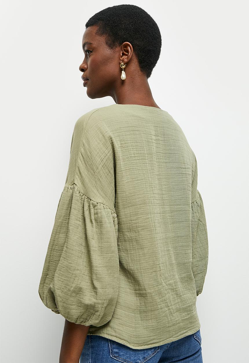 edit - Baby cotton bellow sleeve blouse - fatigue