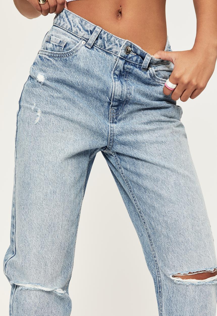 Supré  - Classic mom ripped denim jean - evening blue ripped