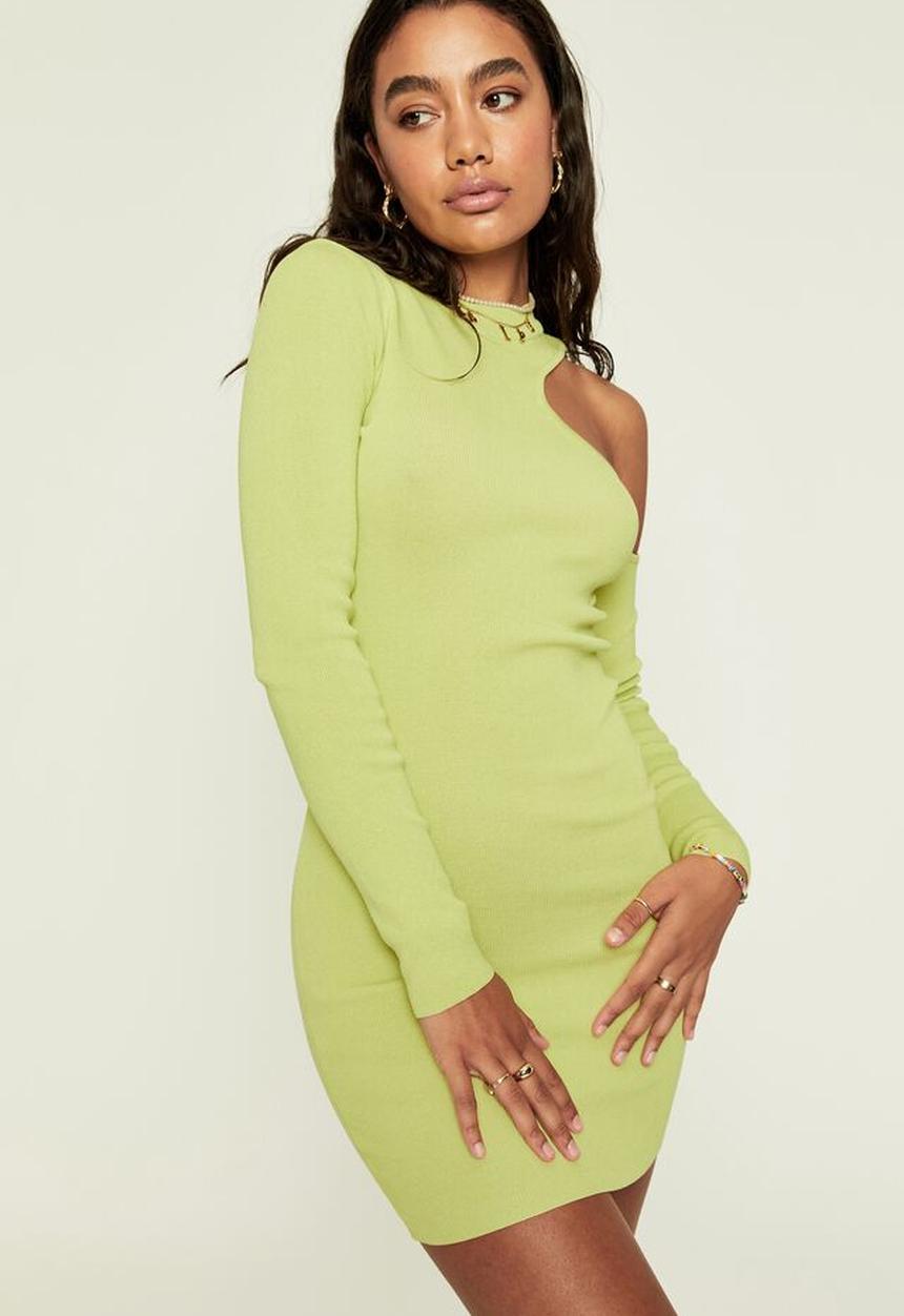 Supré  - Nessa asymmetrical mini dress - electric lime