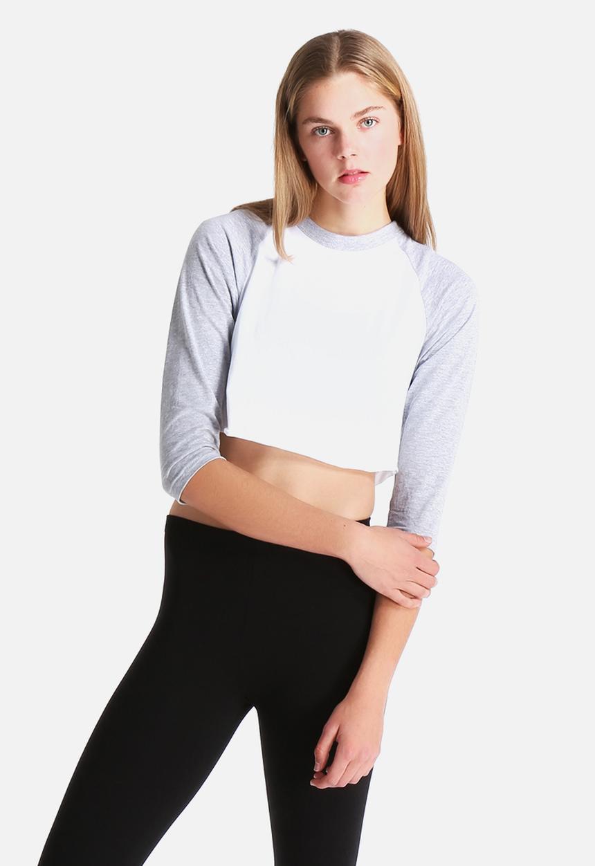 American Apparel - Poly-Cotton Cropped 3/4 Sleeve Raglan