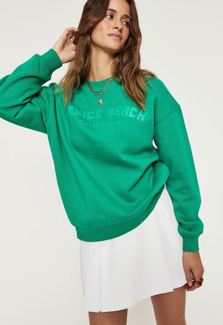 Supré  - Tonya oversized crew jumper - tropic green/venice beach