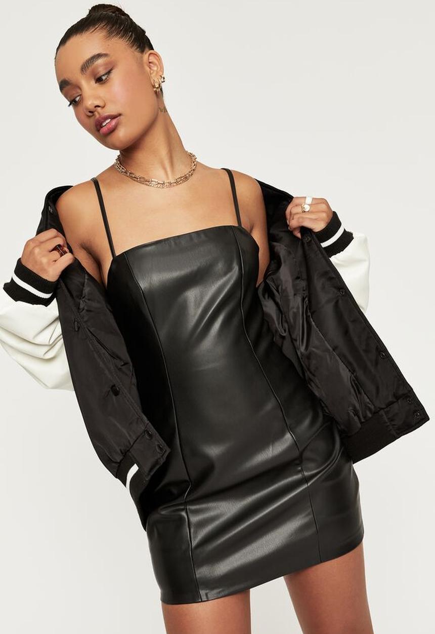 Supré  - Vegan leather mini dress - black