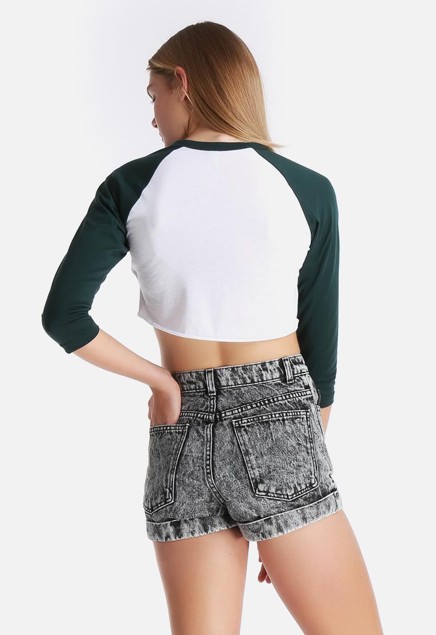 American Apparel - Poly-Cotton Cropped 3/4 Sleeve Raglan