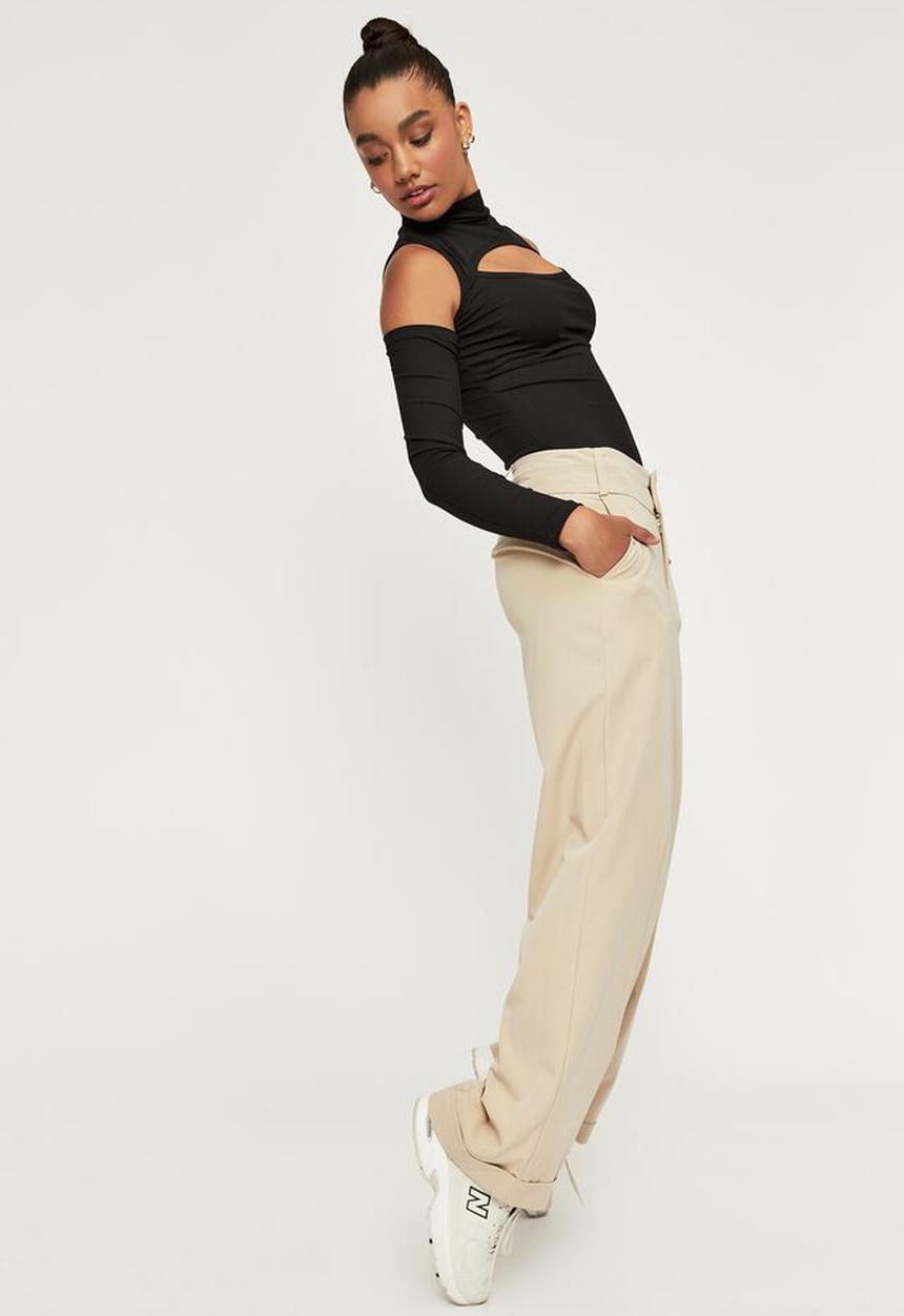 Supré  - Anna long sleeve cut out bodysuit - black