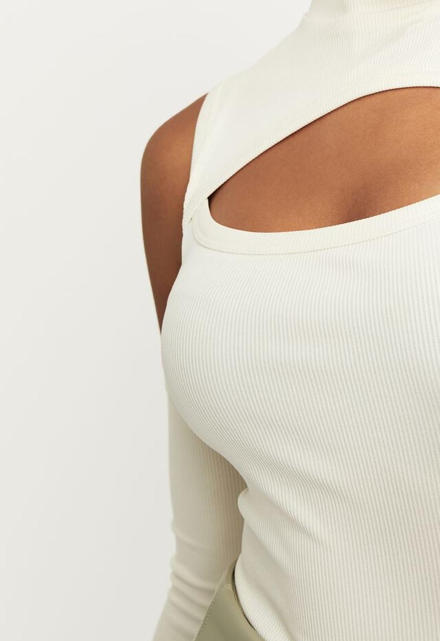 Supré  - Anna long sleeve cut out bodysuit - almond milk