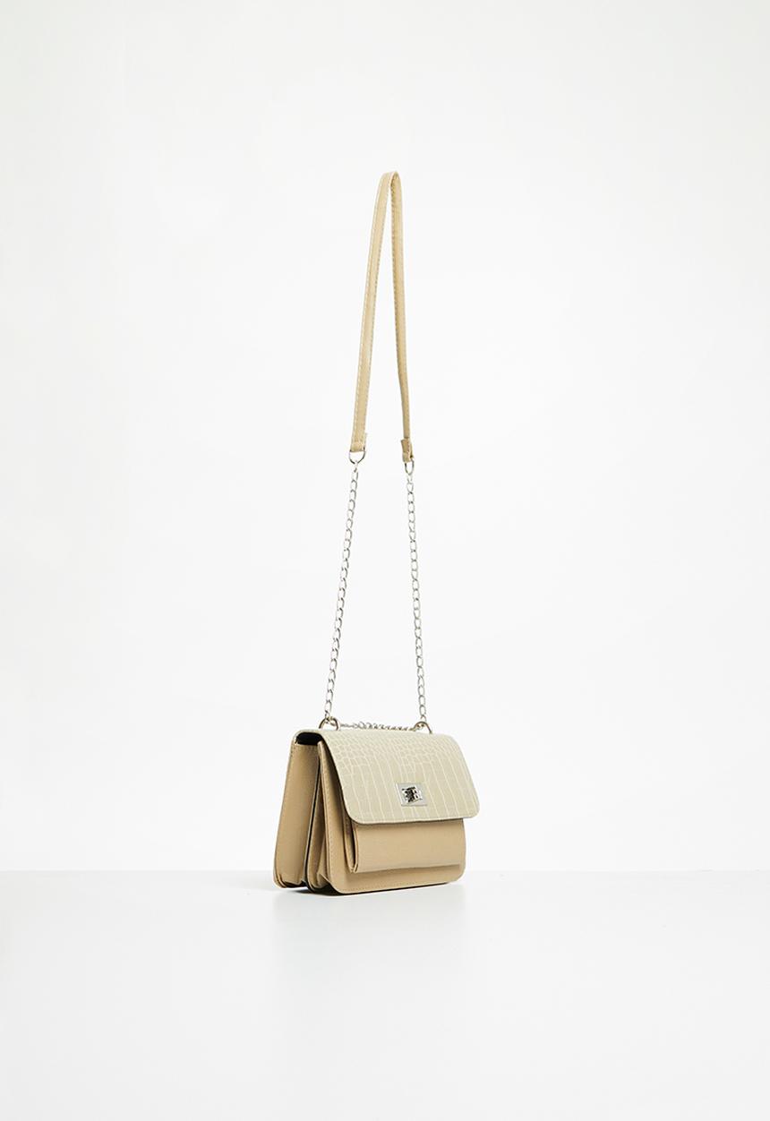 Trendyol - Faux croc detail crossbody bag - mink