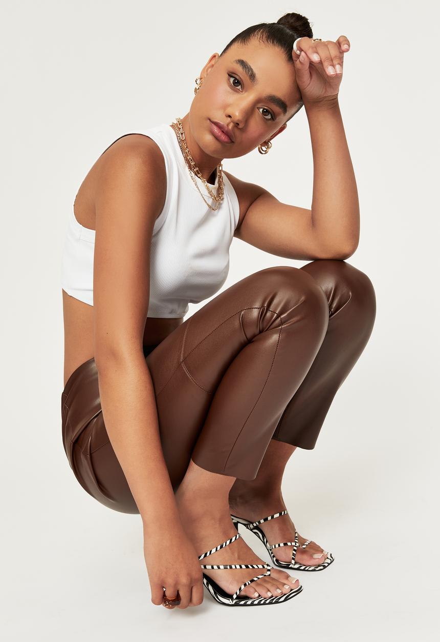 Supré  - Vegan leather legging - choc top