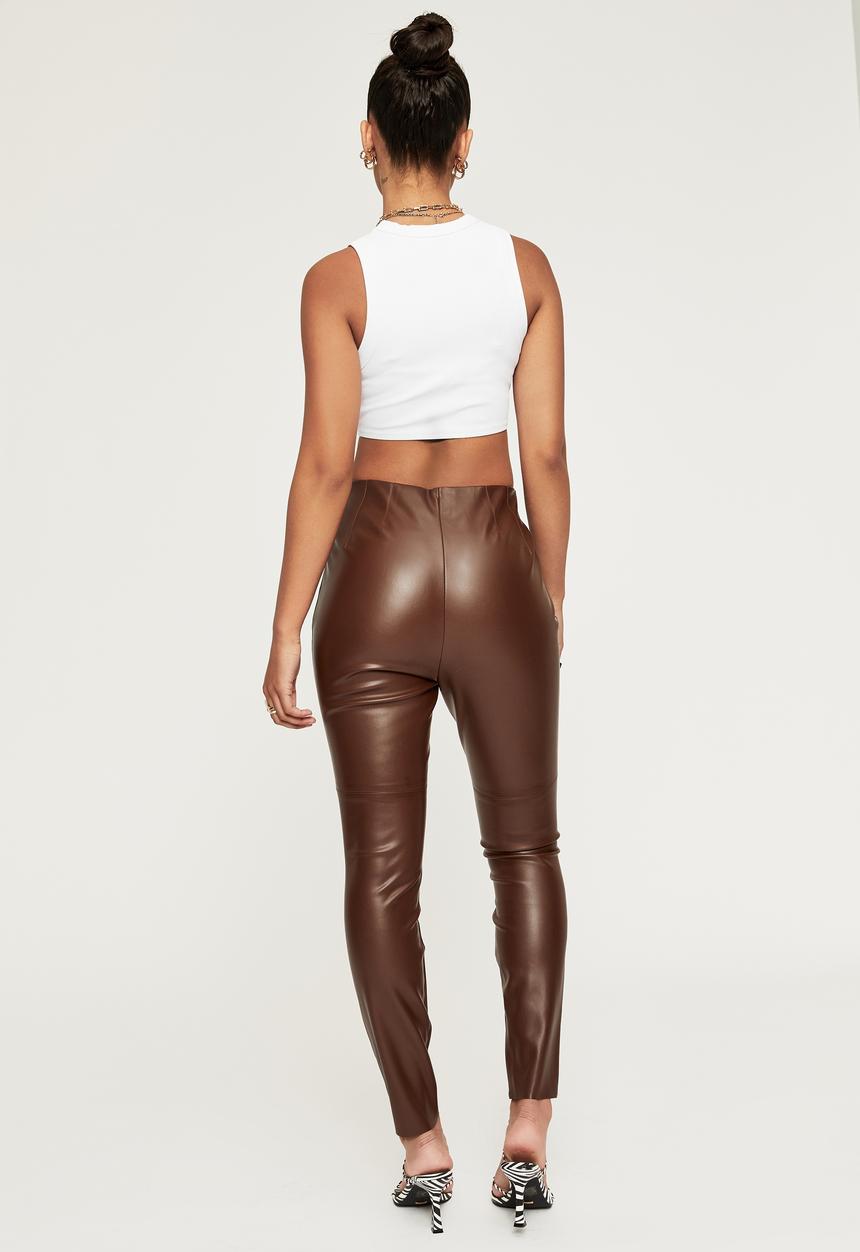 Supré  - Vegan leather legging - choc top