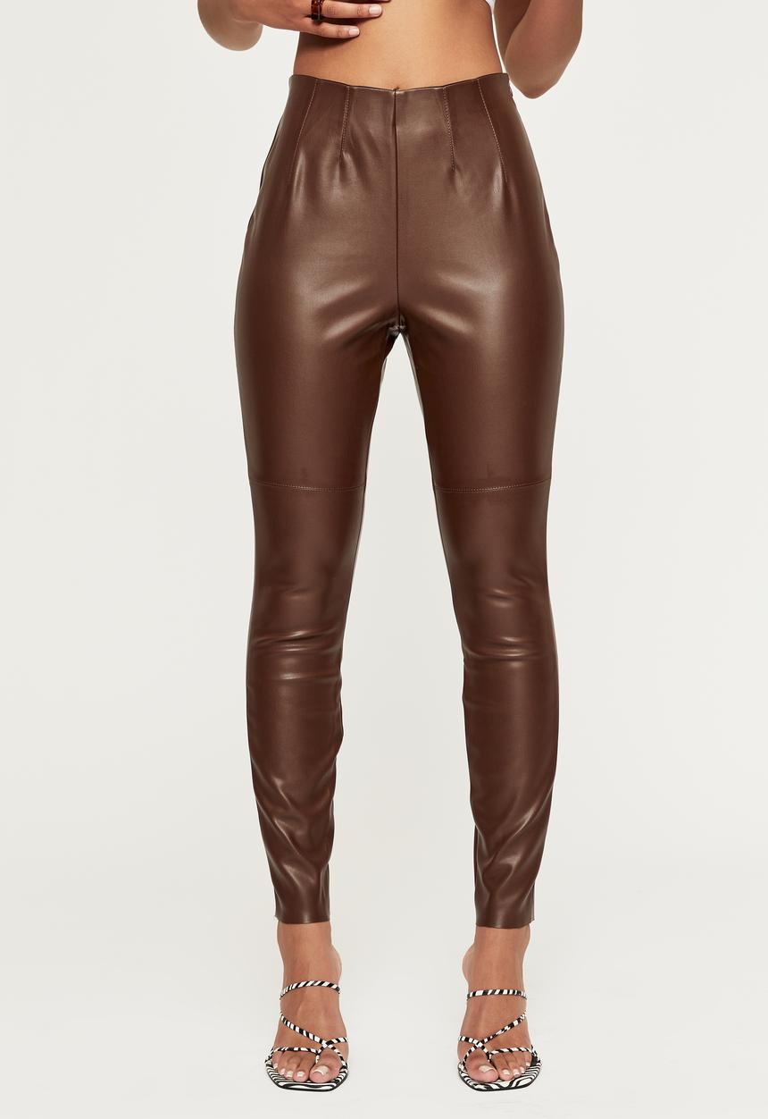 Supré  - Vegan leather legging - choc top