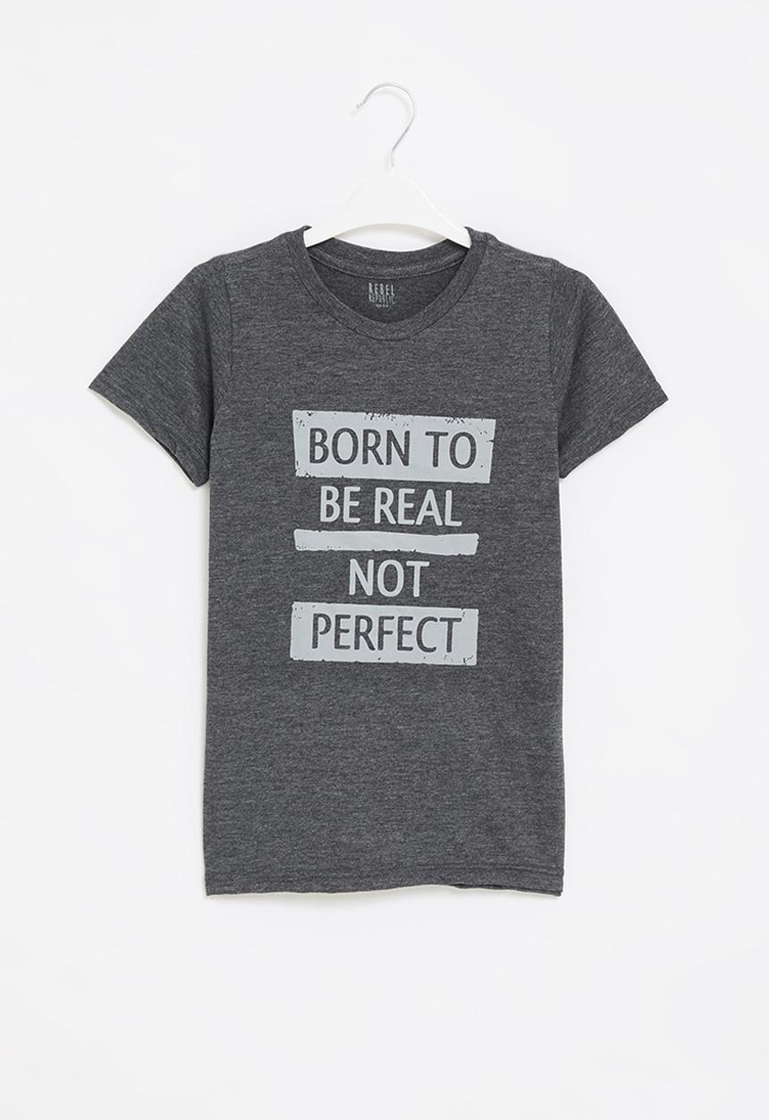 Rebel Republic - Boys graphic tee - charcoal